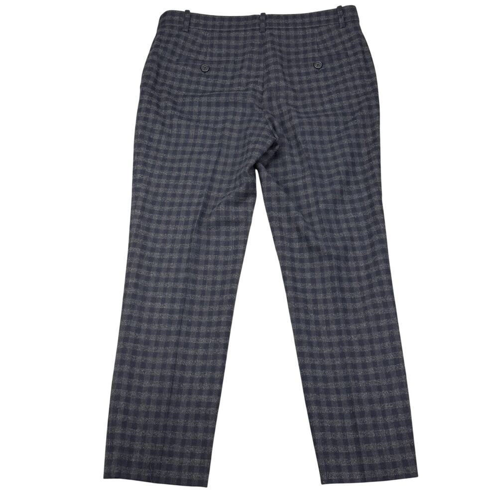 THEORY Trecca 2 Wool Cashemere Blend Cropped Trousers Size 6 Brisk Check - Picture 3 of 5